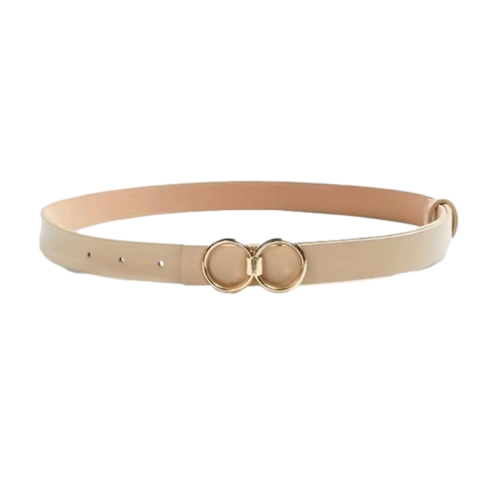 Boho Double Round Buckle PU Leather Waist Belt - Picture 6 of 10